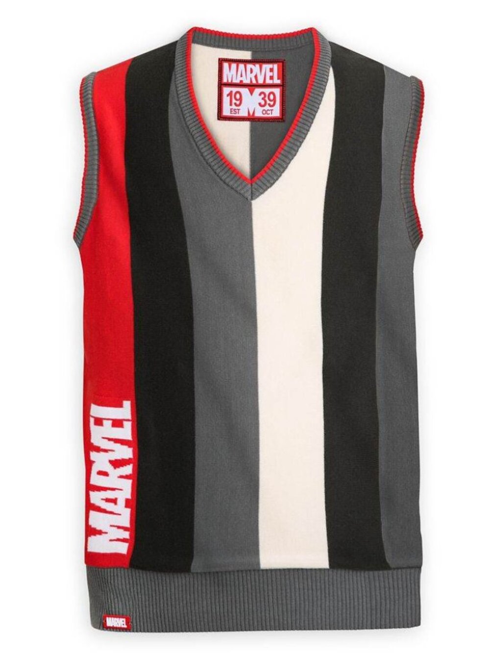 NWT Marvel Knit Sweater Vest Stripes Logo Disney Officially Licensed XL